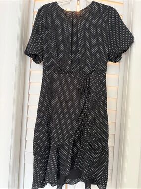 Sam Edelman Black with White Polka Dot High-Low Dress